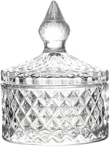 Glass candy storage box - glass, clear