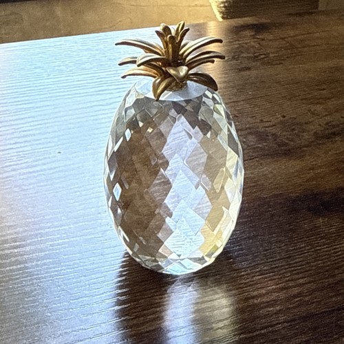 Crystal pineapple gold leaves - crystal,