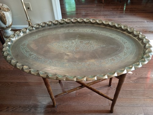 Hammered etch brass moroccan - brass,