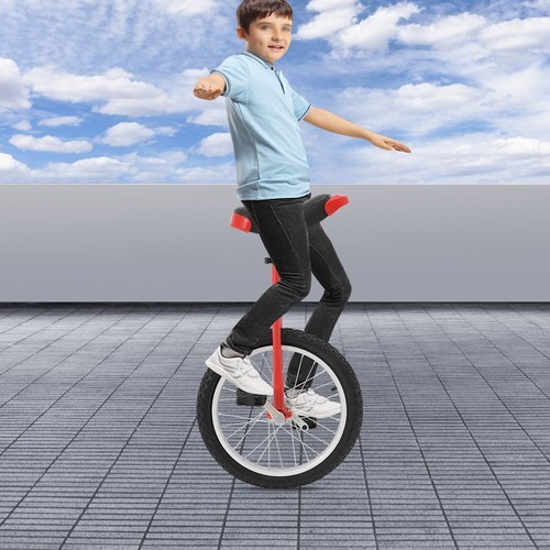 Red adjustable 18in unicycle - red,