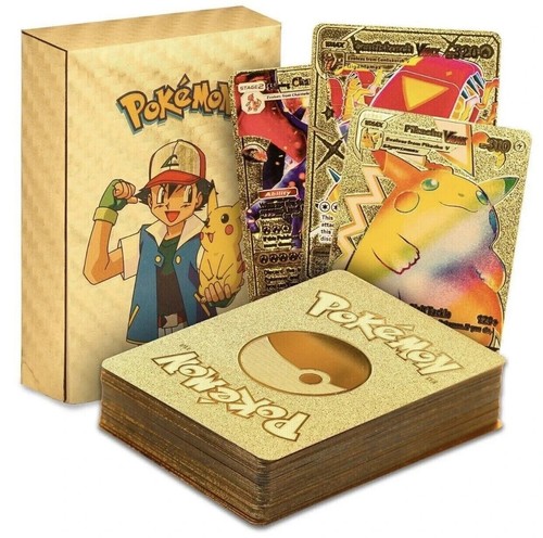 55pcs pokemon gold - pokemon, cards