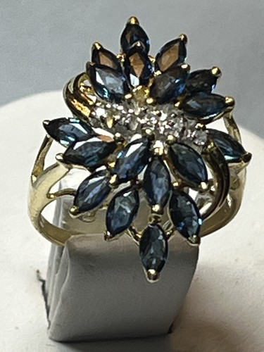 14k yellow gold saphire - yellow, and