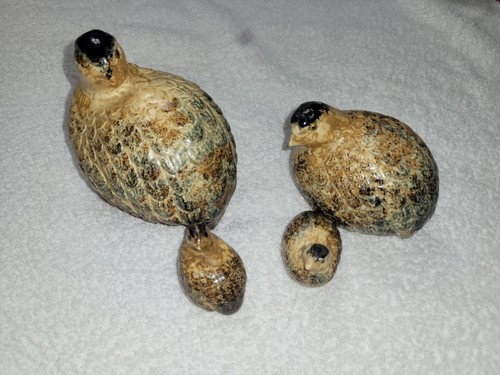 Vintage quail statues - vintage,