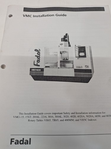 Fadal vmc manuals - fadal, lot