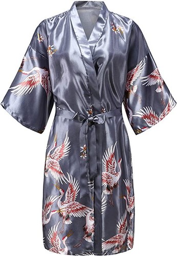 Women silk satin robe kimono - silk,