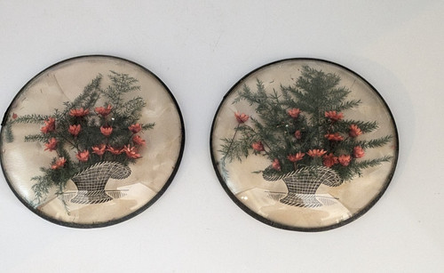 Vintage convex glass framed - 2,
