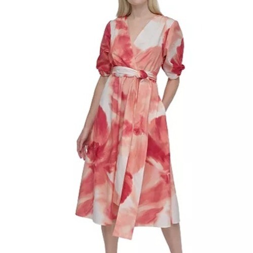 Dkny puff sleeve fit flare - dkny, &