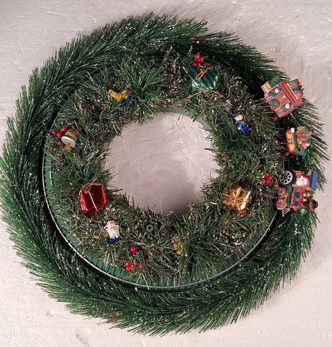 Vintage christmas train wreath - vintage,