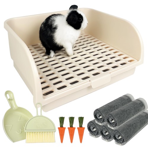 Cream rabbit litter - litter, box