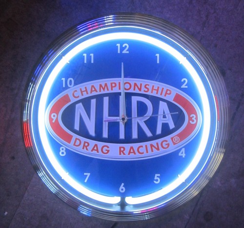 Nhra neon clock sign dads - clock,