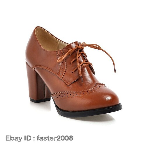 Tan sexy oxford heels - up,