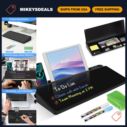 Desktop glass whiteboard with - desktop,
