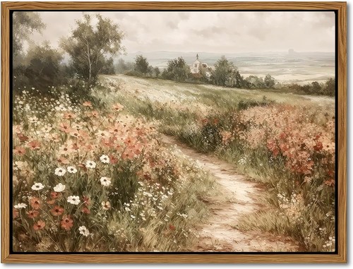 Vintage framed wall art living - art,