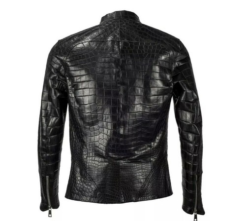 Crocodile embossed black faux - crocodile,