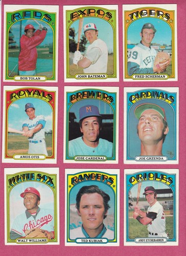 1972 topps baseball cards - topps,