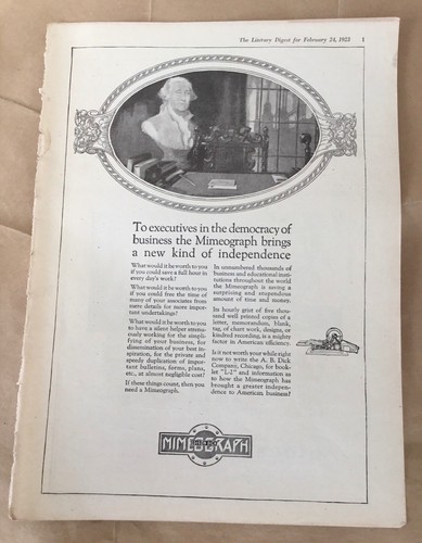 Mimeograph machine print - , ad