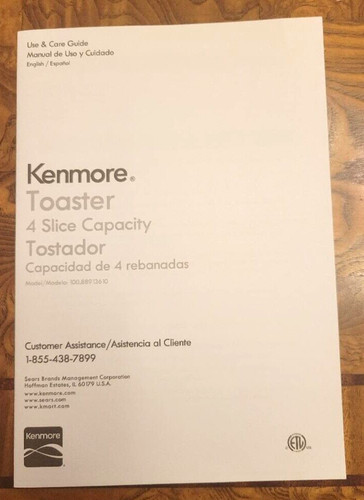 Kenmore slice toaster - kenmore, no