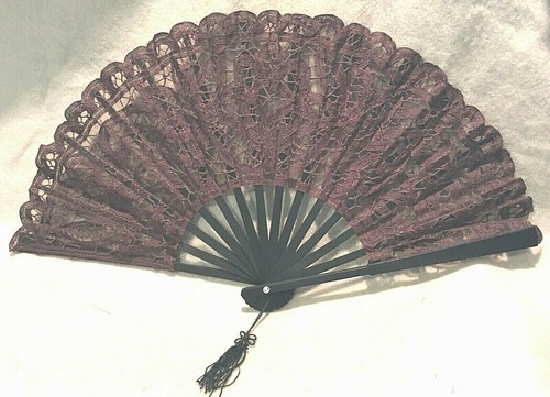 Battenburg lace folding fans - battenburg,