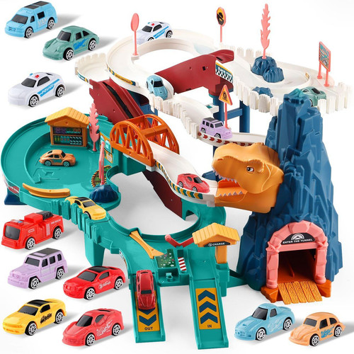 Dinosaur race track playset - dinosaur,