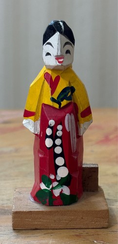 Vintage korean wooden - wooden, doll