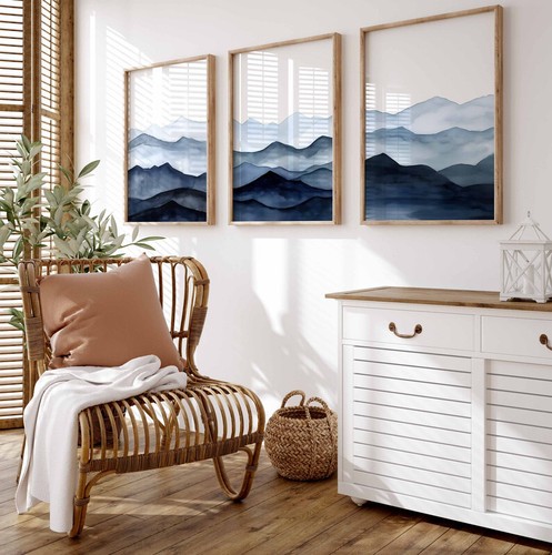 Gallery wall art neutral - neutral, blue