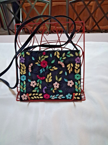 Beautiful black fabric purse - black,