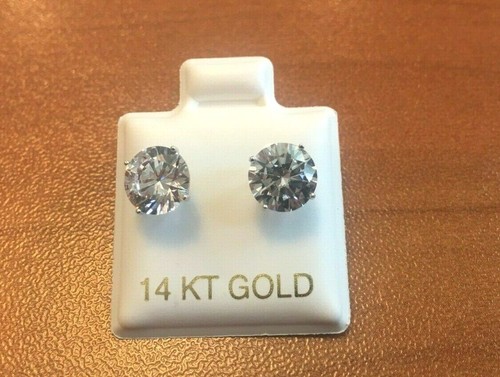 14k white gold stud - 14k, earrings