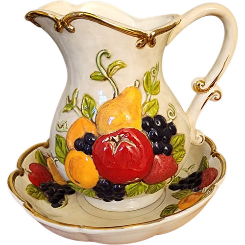 Vintage majolica pitcher - vintage,