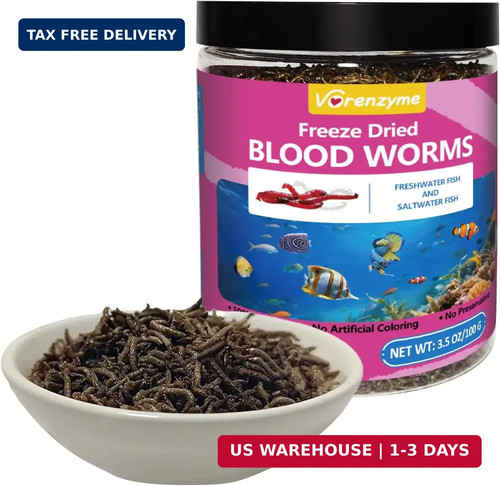 Freeze dried blood - worms, fish