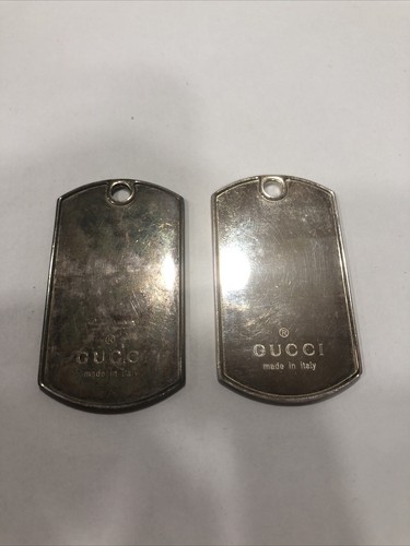 Gucci silver dog tag - dog,