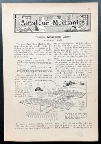 Tandem monoplane glider - “tandem,