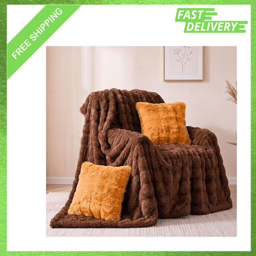 Faux fur throw blanket - fur,