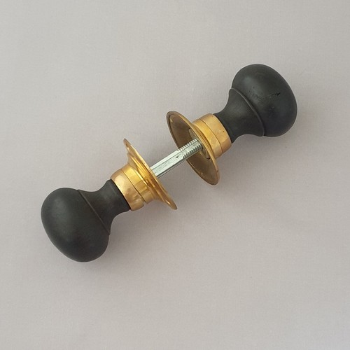 Period ebonised door knobs - door,