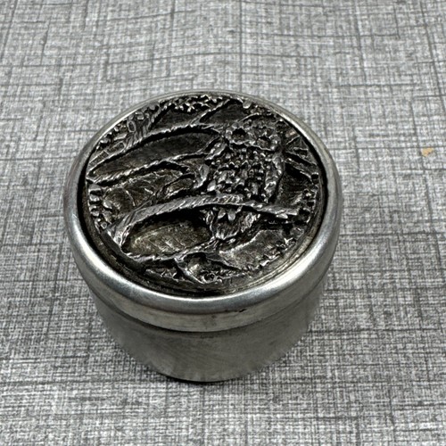 Owl metzke pewter - trinket, box