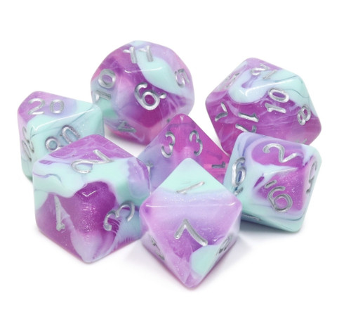 Purple ooze dice set - purple,