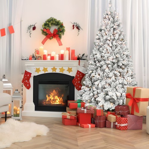 8ft flocked christmas tree - 8ft,
