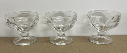 Vintage clear glass footed - 3,