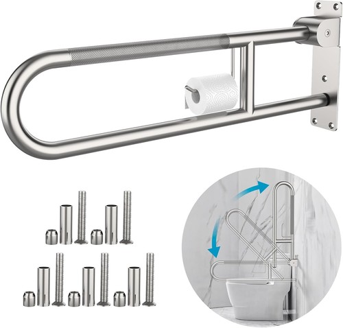 Foldable toilet grab bar - foldable,