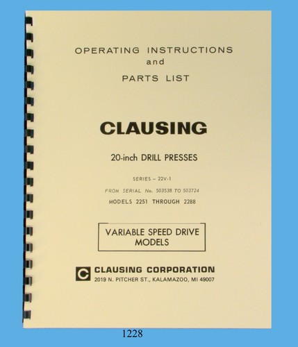 Clausing drill press - clausing, 20"