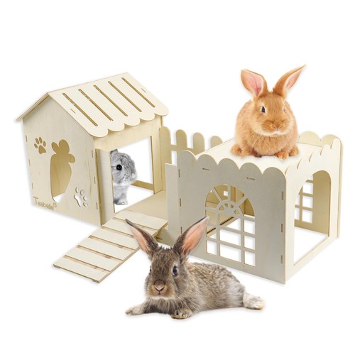 Large rabbit wooden - wooden, hideout