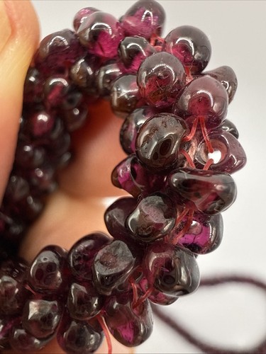 Natural garnet rope - natural,