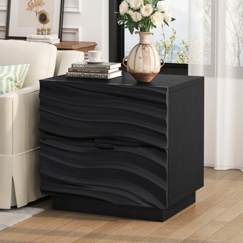 Solid wood nightstand - wood,