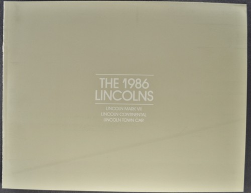 1986 lincoln catalog brochure - lincoln,