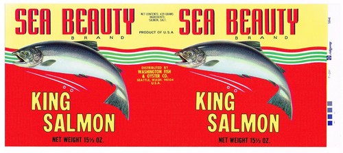 Original tin can - label, vintage