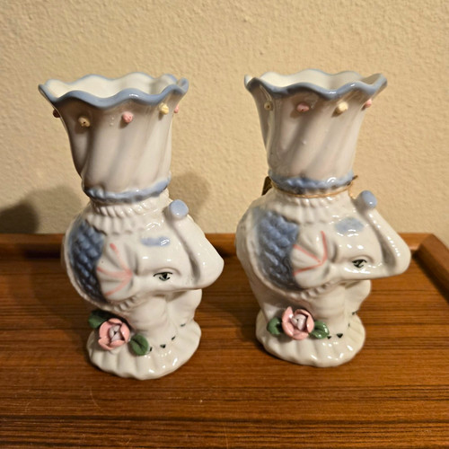 Two vintage porcelain elephant - two,