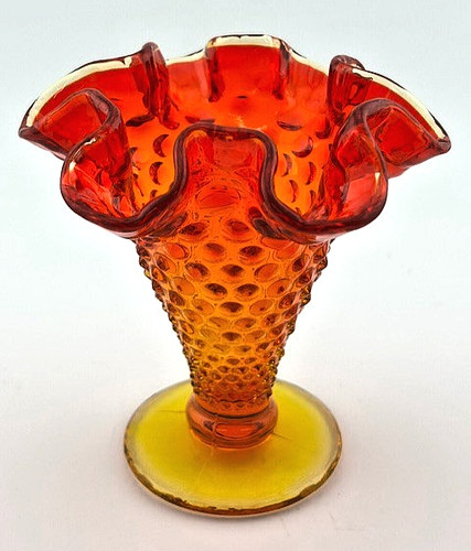 Vintage amberina hobnail glass - vintage,