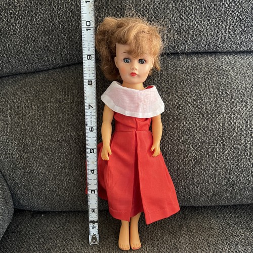 Vintage 1960s girl doll red - doll,
