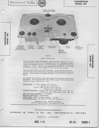 1952 concertone 401 reel - reel, to