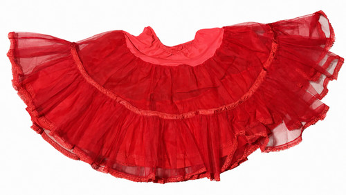 Red square dance petticoat - red,