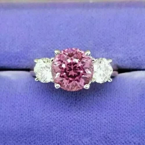 Round cut natural pink - 3, ct
